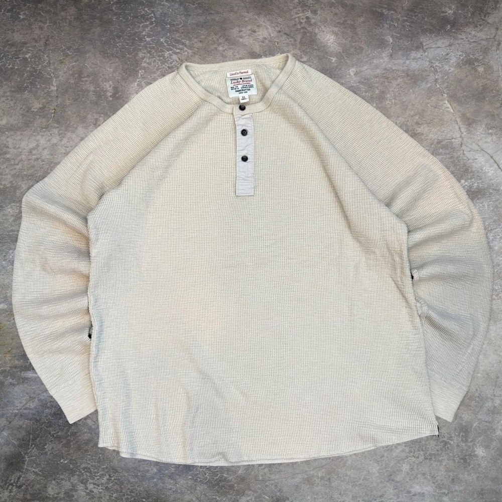 Lucky Brand Handcrafted Lived In Thermal Waffle Knit Henley Shirt Men's Size XL